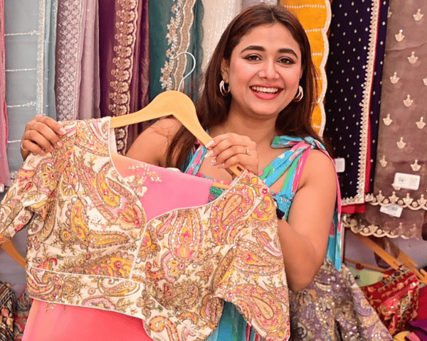 Shoppers browsing stalls at Kalagram Diwali Exhibition